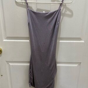 Elegant Gray Spaghetti Strap Dress